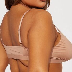 Fashion Nova Nude Light as A Feather Microfiber Triangle Bralette.